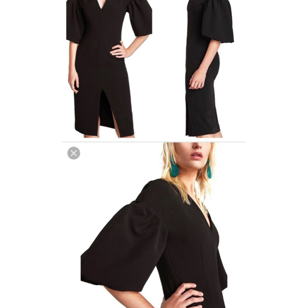 Zara women’s black dress with puff sleeves size S